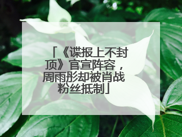 《谍报上不封顶》官宣阵容，周雨彤却被肖战粉丝抵制