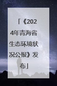 《2024年青海省生态环境状况公报》发布