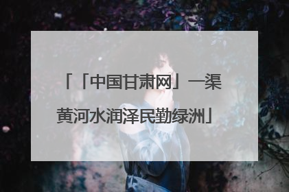 「中国甘肃网」一渠黄河水润泽民勤绿洲