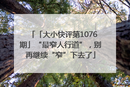 「大小快评第1076期」“最窄人行道”,别再继续“窄”下去了