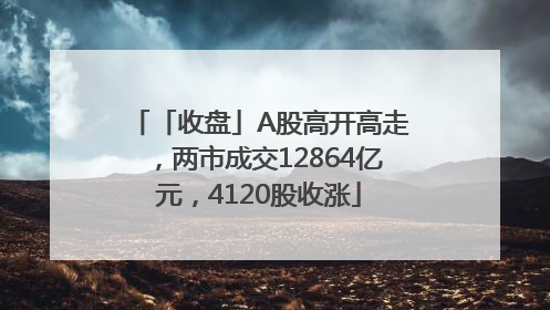 「收盘」A股高开高走，两市成交12864亿元，4120股收涨