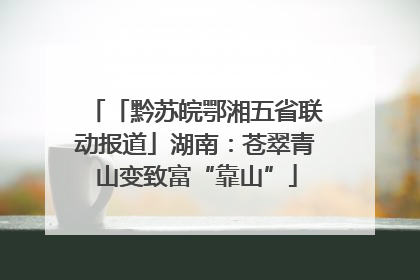 「黔苏皖鄂湘五省联动报道」湖南：苍翠青山变致富“靠山”