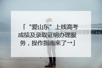 “爱山东”上线高考成绩及录取证明办理服务，操作指南来了→
