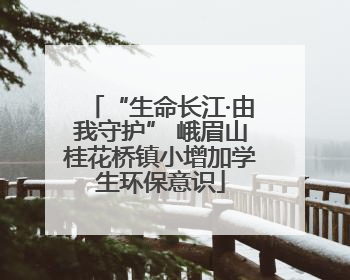 “生命长江·由我守护” 峨眉山桂花桥镇小增加学生环保意识