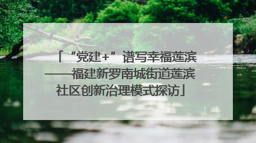 “党建+”谱写幸福莲滨——福建新罗南城街道莲滨社区创新治理模式探访