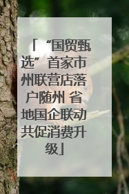 “国贸甄选”首家市州联营店落户随州 省地国企联动共促消费升级