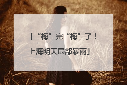 “梅”完“梅”了！上海明天局部暴雨
