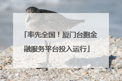 率先全国！厦门台胞金融服务平台投入运行