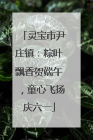 灵宝市尹庄镇：粽叶飘香贺端午，童心飞扬庆六一