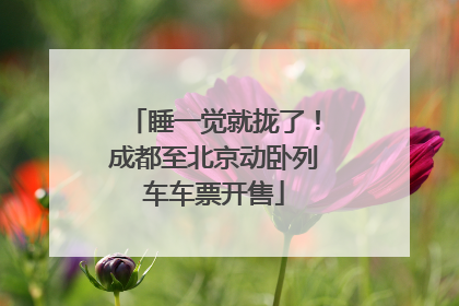 睡一觉就拢了！成都至北京动卧列车车票开售