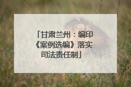 甘肃兰州：编印《案例选编》落实司法责任制