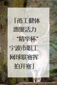 甬工健体 惠聚活力“精华杯”宁波市职工网球联赛挥拍开赛