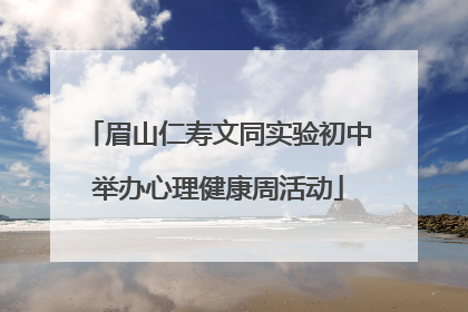 眉山仁寿文同实验初中举办心理健康周活动