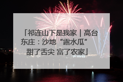 祁连山下是我家｜高台东庄：沙地“露水瓜” 甜了舌尖 富了农家