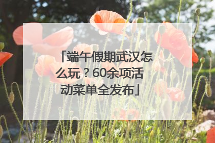 端午假期武汉怎么玩？60余项活动菜单全发布