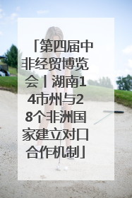 第四届中非经贸博览会丨湖南14市州与28个非洲国家建立对口合作机制