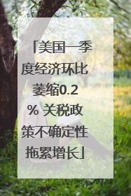 美国一季度经济环比萎缩0.2% 关税政策不确定性拖累增长
