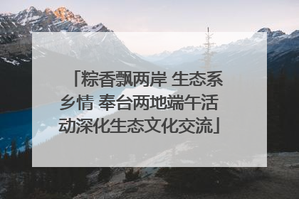 粽香飘两岸 生态系乡情 奉台两地端午活动深化生态文化交流