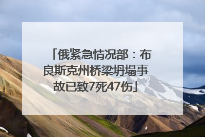 俄紧急情况部：布良斯克州桥梁坍塌事故已致7死47伤