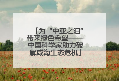 为“中亚之泪”带来绿色希望——中国科学家助力破解咸海生态危机