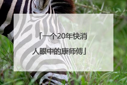 一个20年快消人眼中的康师傅