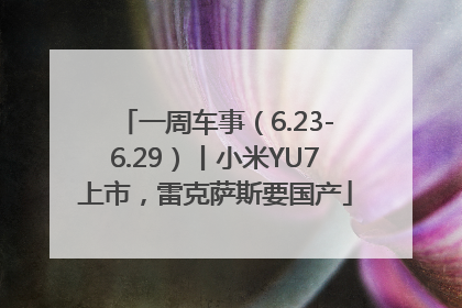 一周车事（6.23-6.29）丨小米YU7上市，雷克萨斯要国产