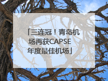 三连冠！青岛机场再获CAPSE年度最佳机场