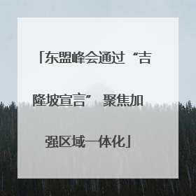 东盟峰会通过“吉隆坡宣言” 聚焦加强区域一体化