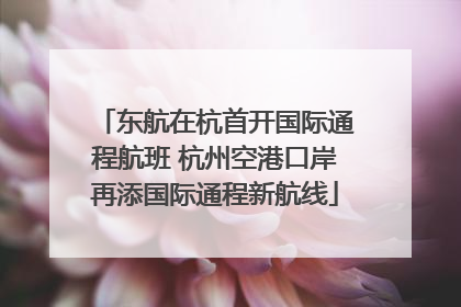 东航在杭首开国际通程航班 杭州空港口岸再添国际通程新航线