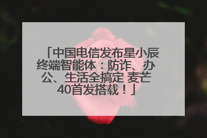 中国电信发布星小辰终端智能体：防诈、办公、生活全搞定 麦芒40首发搭载！