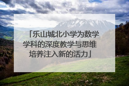 乐山城北小学为数学学科的深度教学与思维培养注入新的活力