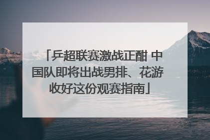 乒超联赛激战正酣 中国队即将出战男排、花游 收好这份观赛指南
