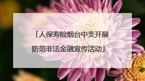 人保寿险烟台中支开展防范非法金融宣传活动