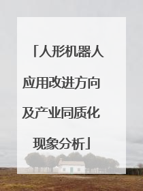 人形机器人应用改进方向及产业同质化现象分析