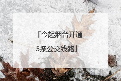 今起烟台开通5条公交线路