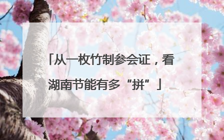 从一枚竹制参会证，看湖南节能有多“拼”