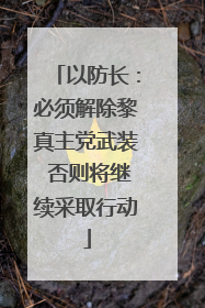 以防长：必须解除黎真主党武装 否则将继续采取行动