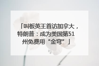 叫板英王首访加拿大，特朗普：成为美国第51州免费用“金穹”