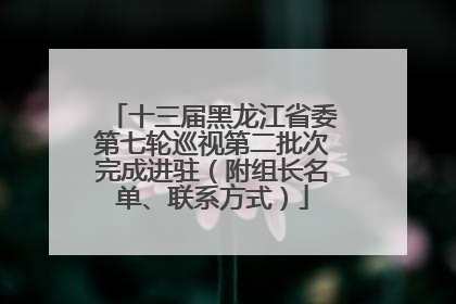 十三届黑龙江省委第七轮巡视第二批次完成进驻（附组长名单、联系方式）