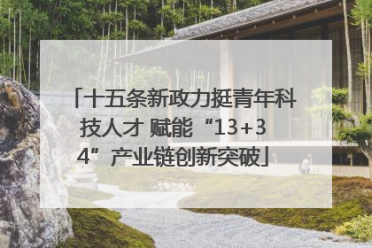 十五条新政力挺青年科技人才 赋能“13+34”产业链创新突破