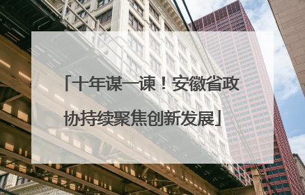 十年谋一谏！安徽省政协持续聚焦创新发展