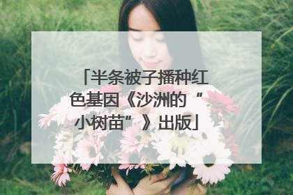 半条被子播种红色基因《沙洲的“小树苗”》出版