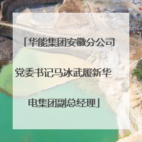 华能集团安徽分公司党委书记马冰武履新华电集团副总经理