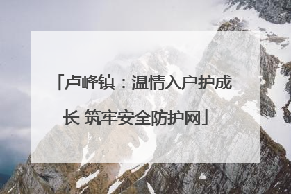 卢峰镇：温情入户护成长 筑牢安全防护网