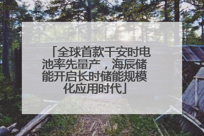 全球首款千安时电池率先量产，海辰储能开启长时储能规模化应用时代