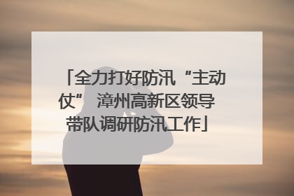 全力打好防汛“主动仗” 漳州高新区领导带队调研防汛工作
