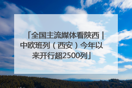 全国主流媒体看陕西｜中欧班列（西安）今年以来开行超2500列
