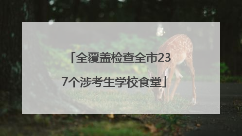 全覆盖检查全市237个涉考生学校食堂