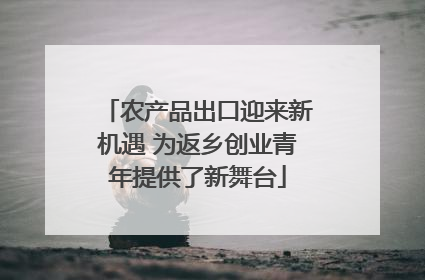 农产品出口迎来新机遇 为返乡创业青年提供了新舞台