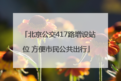 北京公交417路增设站位 方便市民公共出行